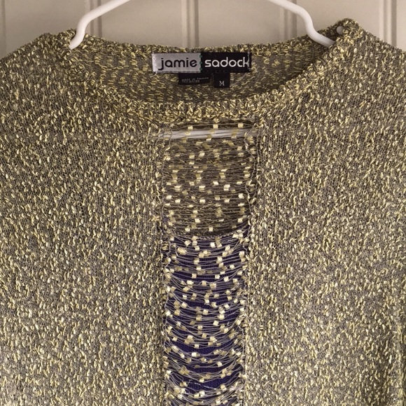 ‘90’s Jamie Sadock long sleeve gold/navy top - Picture 5 of 5